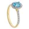 Gold Plated Silver Aquamarine And Cubic Zirconia Cluster Ring