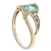9ct Yellow Gold 0.05ct Diamond and Emerald Solitaire Twist Ring