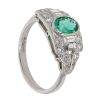 Platinum 0.70ct Emerald and 0.55ct Diamond Vintage Inspired Ring