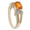 9ct Yellow Gold Cubic Zirconia and Orange Gemstone Ring