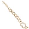 9ct Yellow Gold Cubic Zirconia Heart Belcher Bracelet 5.5"