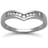 9 Carat White Gold 15pts Channel Set Diamond Wishbone Ring