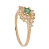 18ct Yellow Gold Cubic Zirconia and Emerald Twist Ring