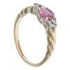 9ct Yellow Gold 0.05ct Diamond and Pink Sapphire Dress Ring