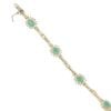 14ct Yellow Gold 1.50ct Diamond and Emerald Cluster Bracelet 7.5"