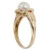 18ct Yellow Gold 0.05ct Diamond and Pearl Ring