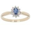 9ct Yellow Gold 0.10ct Diamond and Sapphire Cluster Ring