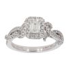 18ct White Gold  Vera Wang 0.70ct Diamond and Sapphire Cluster Ring
