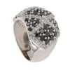 9ct White Gold 1.50ct Brilliant Cut Black And White Diamond Cluster Ring