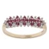 9ct Yellow Gold 0.15ct Diamond and Ruby Fancy Ring