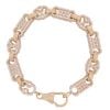 9ct Yellow Gold Cubic Zirconia Stars and Bars Bracelet 7.5"
