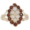 9ct Yellow Gold Garnet and Opal Cluster Ring