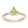9ct Yellow Gold Created Peridot And Diamond Stone Set Ring