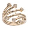9ct Yellow Gold Diamond 6 Row Crossover Ring by Anya Belle