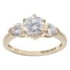 9ct Yellow Gold Cubic Zirconia Three Stone Ring