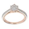 9ct White and Rose Gold 0.33ct Diamond Cluster Ring