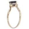 9ct Yellow Gold 0.01ct Diamond and Amethyst Crossover Ring
