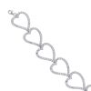Silver Cubic Zirconia Large Hearts 9" Bracelet by Icesia