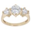 14ct Yellow Gold Cubic Zirconia Three Stone Ring