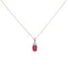 9ct Yellow Gold 0.03ct Diamond and Created Ruby Pendant and Chain 18"