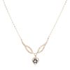 9ct Yellow Gold 0.01ct Diamond and Sapphire Cluster Pendant and Chain 16"