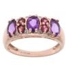 9ct Rose Gold 0.05ct Diamond, Garnet and Amethyst Dress Ring