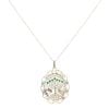 9ct Yellow Gold Emerald And Sapphire Menorah Pendant And Chain 18"