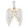 14ct Yellow Gold Monaco Cubic Zirconia Wings Pendant