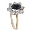 9ct Yellow Gold Cubic Zirconia and Sapphire Cluster Ring