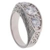 Silver Cubic Zirconia Trilogy Ring By Icesia Gents