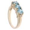 9ct Yellow Gold Blue Gemstone And Cubic Zirconia Ring