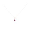 9ct Yellow Gold Ruby And 0.06ct Diamond Cluster Pendant And Chain 18"