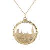 9ct Yellow Gold Big Ben Pendant And Curb Chain 20"