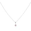 18ct White Gold 0.15ct Diamond And Ruby Cluster Pendant And Chain 16"