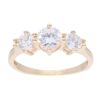 14ct Yellow Gold Cubic Zirconia Trilogy Ring