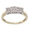 9ct Yellow Gold 0.25ct Brilliant Cut Diamond Trilogy Ring