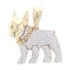 9ct Yellow Gold Cubic Zirconia French Bulldog Pendant