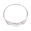 18ct White Gold Cubic Zirconia Hinged Plain Bangle