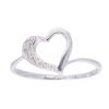 9ct White Gold Diamond Heart Ring