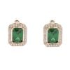 14ct Yellow Gold Green Gemstone And Cubic Zirconia Cluster Earrings