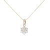 9ct Yellow Gold 0.50ct Diamond Cluster Pendant And Chain 18"