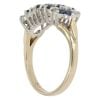 9ct Yellow Gold 0.24ct Diamond and Sapphire Three Row Ring