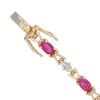 9ct Yellow Gold 0.25ct Diamond And Ruby Bracelet 7.5"