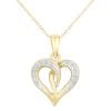 9ct Yellow Gold Diamond Heart Pendant Necklace