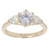 9ct Yellow Gold Cubic Zirconia Three Stone Ring