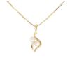 18ct Yellow Gold 0.05ct Diamond And Pearl Chain 16"