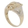 9ct Yellow And White Gold 0.05ct Diamond Lion Ring
