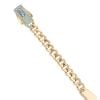 14ct Yellow Gold Monaco Classic Blue Pave Lock ID Bracelet 5.5"