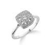 9ct White Gold 0.20ct Diamond Square Cluster Ring