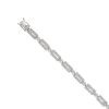 18ct White Gold 2.35ct Brilliant And Baguette Cut Diamond Bracelet 7"